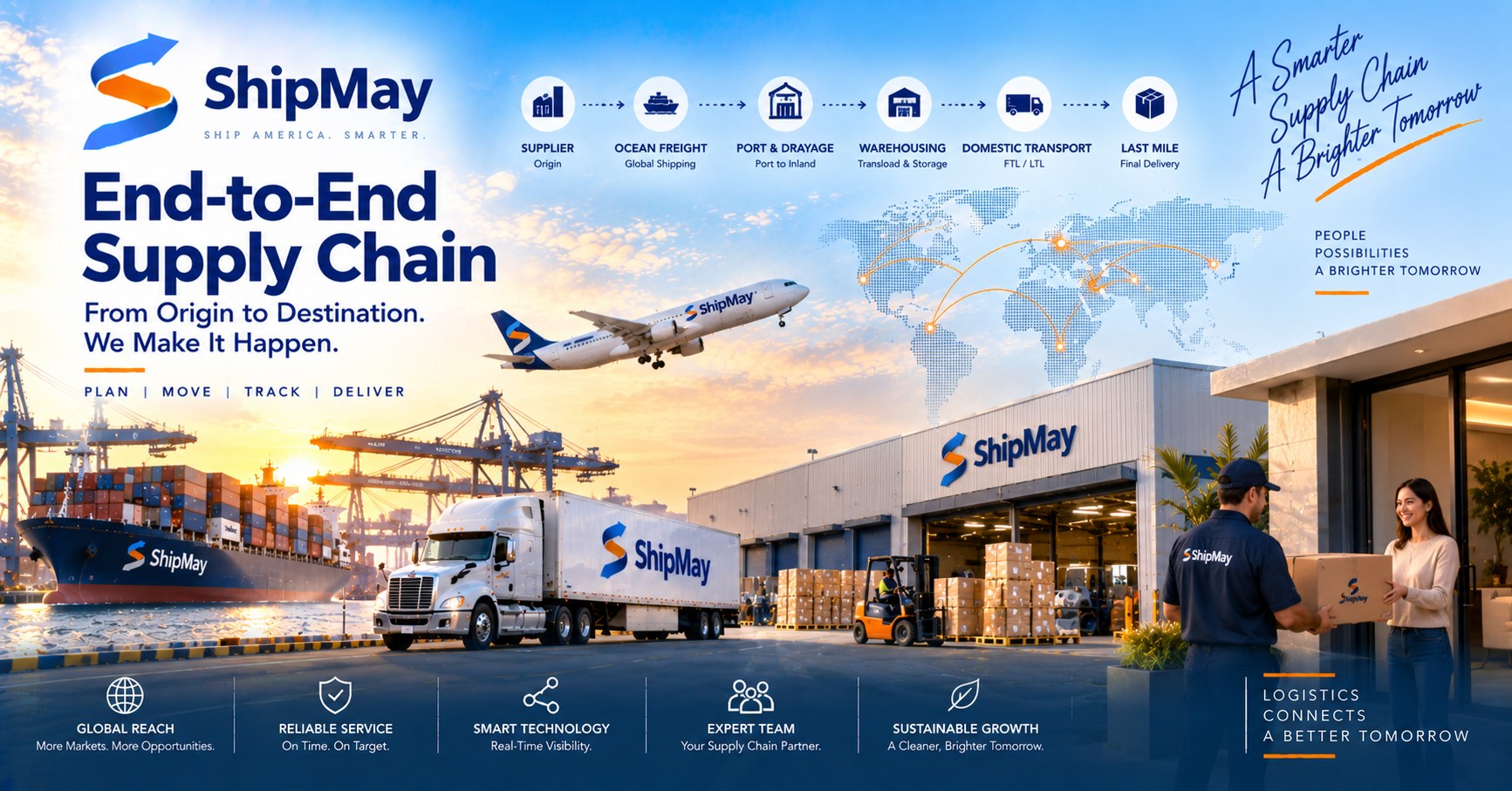 ShipMay 端到端供应链——从港口拖柜到仓库再到尾程配送